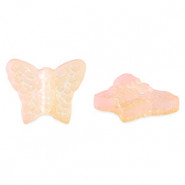 Abalorio de cristal 16mm Mariposa - Rosa melocotón